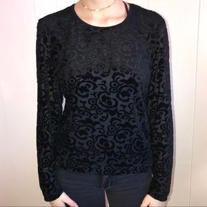Sheer Velvet Design Shirt